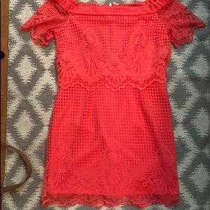 Like new Topshop off the shoulder lace dress